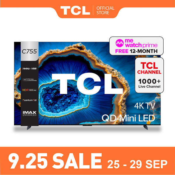 TCL C755 QD-Mini LED 4K TV 75" - 98" Smart TV Google TV