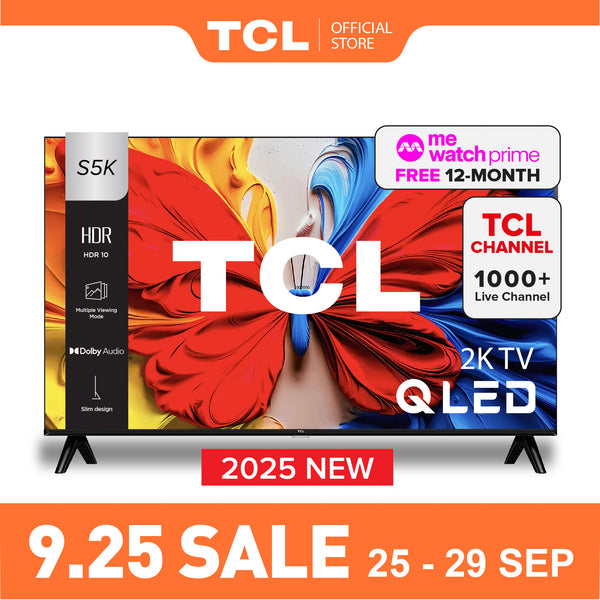 2025 NEW | TCL S5K QLED TV | 32 40 50 inch | Dolby Audio | HDR 10 | AI Smart 2K Google TV